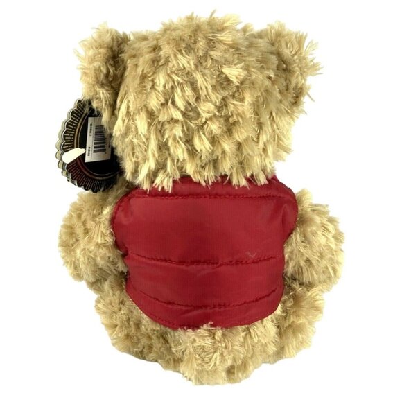 FAO Schwarz Teddy Bear 16 inch Plush Red Puffer Vest Striped Scarf - Picture 3 of 7